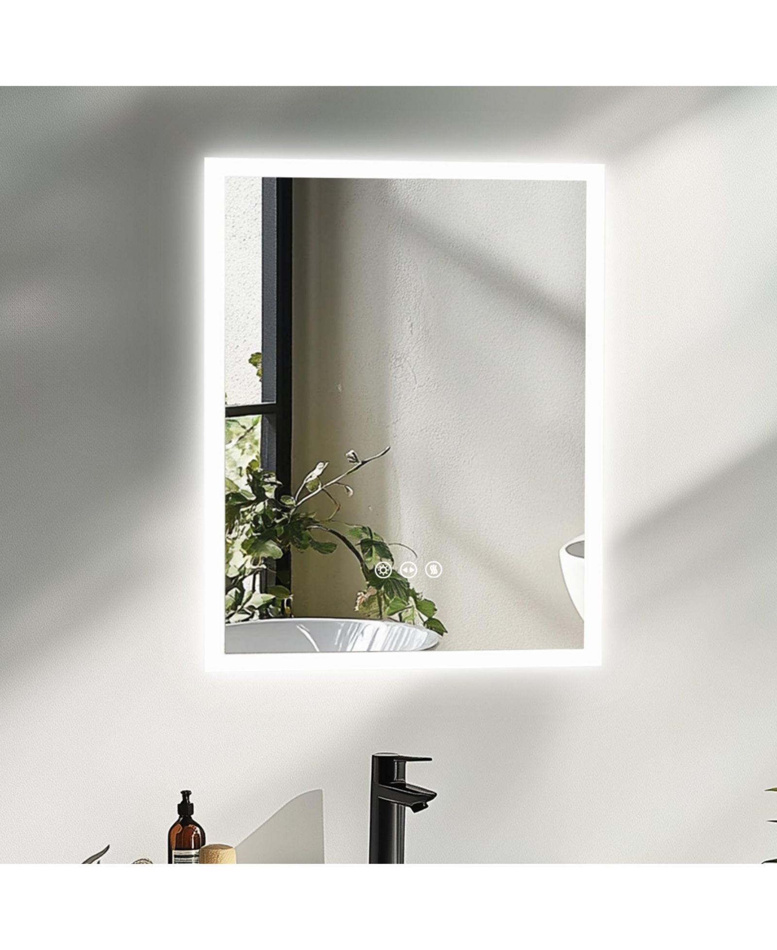 LUVODI Wall Mounted LED Bathroom Mirror Dimmable 3 Colors Back Lit Anti Fog Memory Function