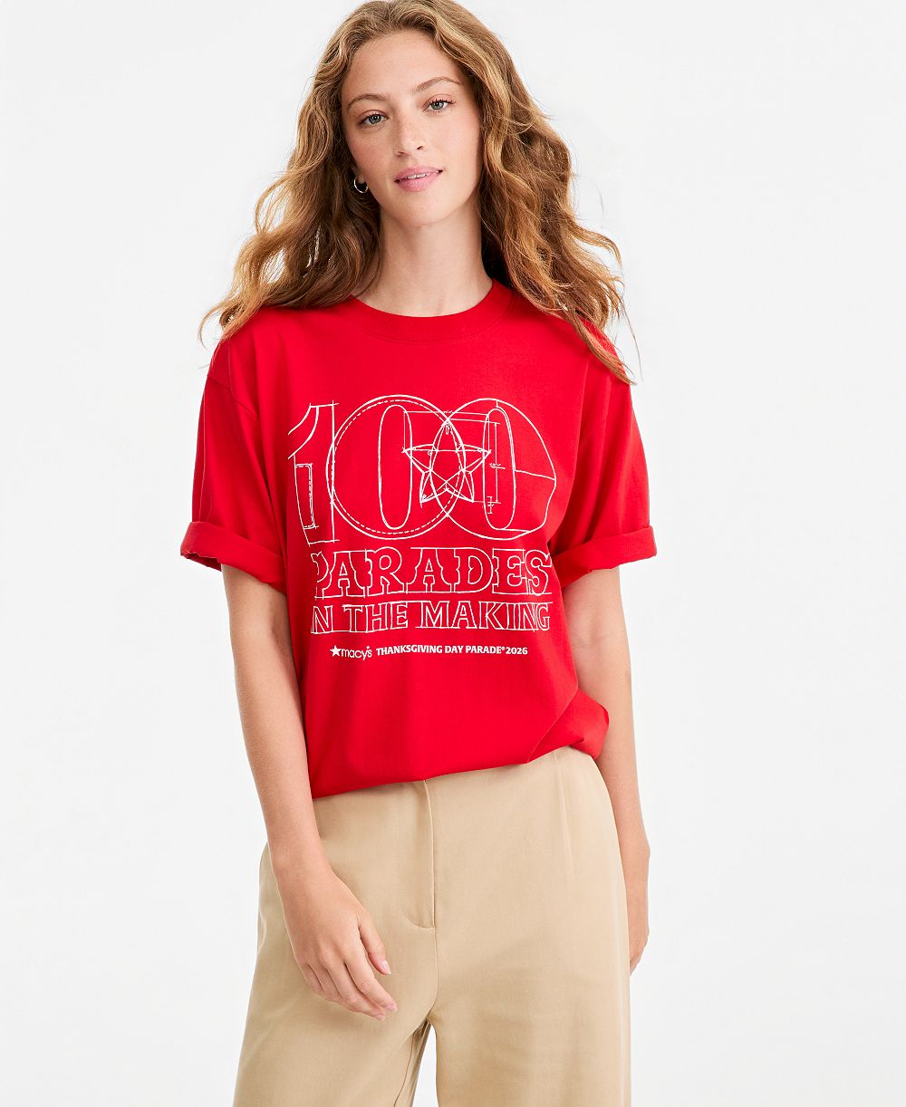 Macy's 100th Thanksgiving Day Parade Adult Unisex Blueprint Graphic T-Shirt, Macy's Exclusive