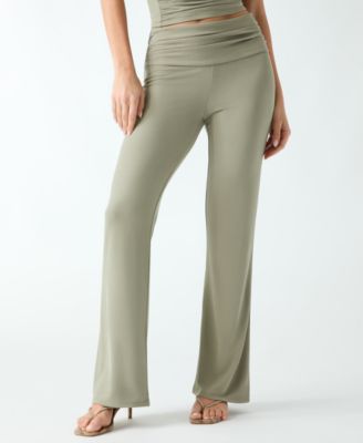 GUESS Women's Ilia Mid-Rise Wide-Leg Knit Pants
