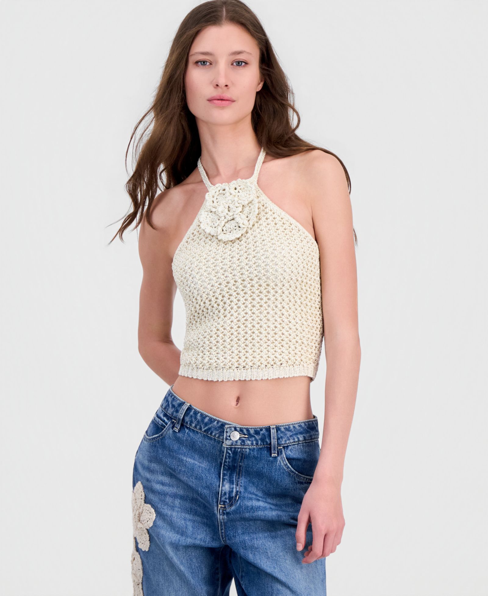 Свитер GUESS Women's Alicia Flower Crochet Halter