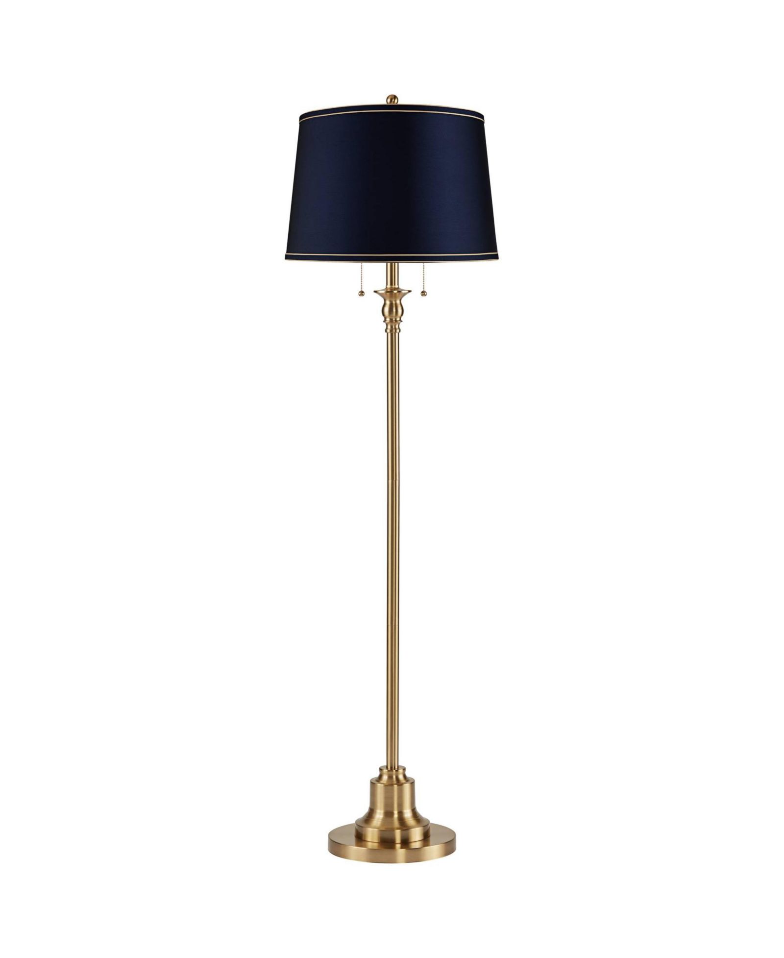 360 Lighting Dyna 58" High Antique Brass and Drum Shade 2-Light Floor Lamp