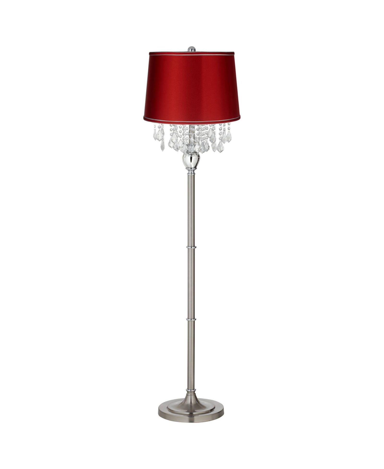 360 Lighting современный напольный торшер Satin Steel Chrome Crystal с абажуром Satin Drum для гостиной, спальни или офиса
