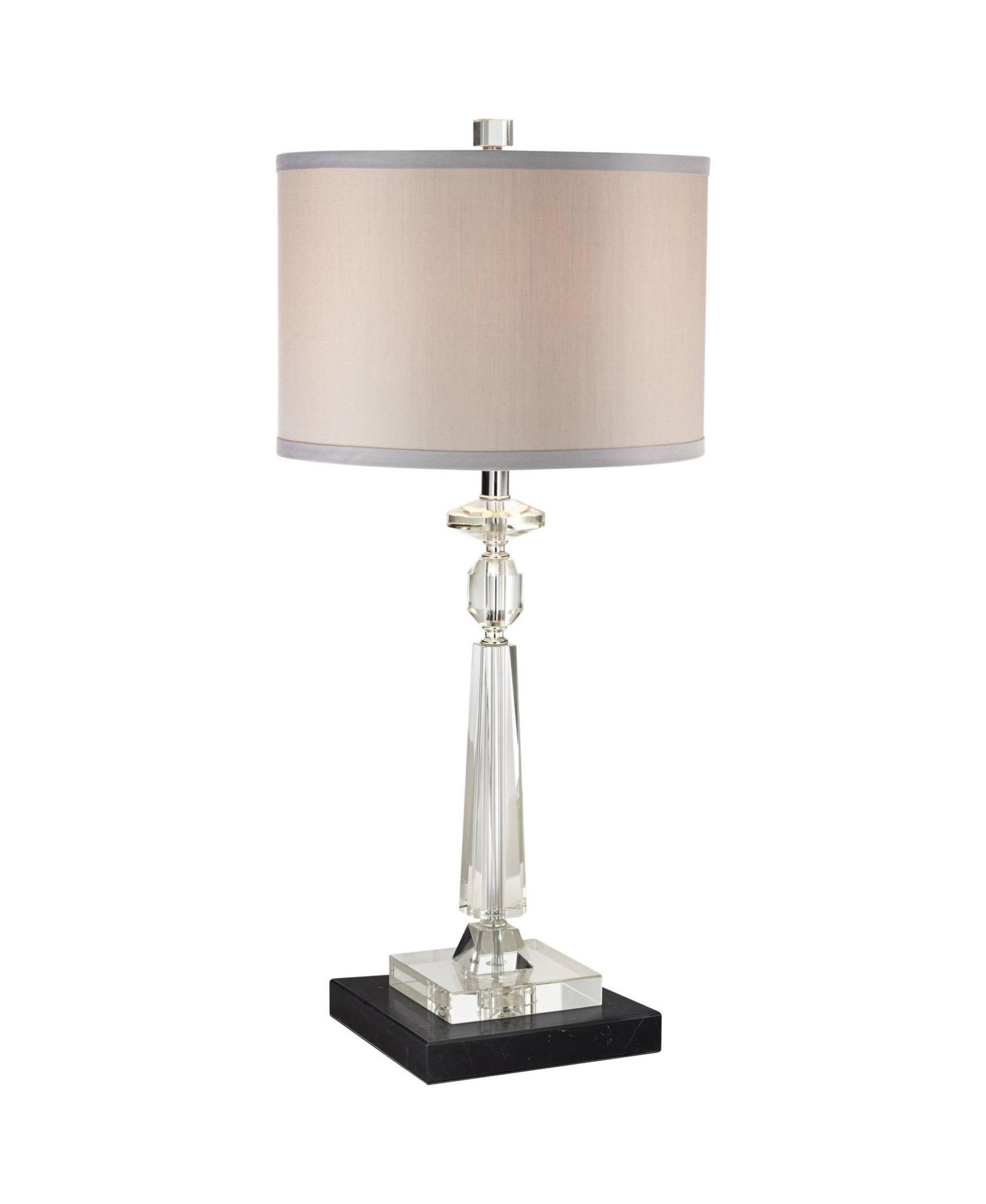 Vienna Full Spectrum Aline Traditional Table Lamp with Square Black Marble Riser 26 1/2 High Crystal  Shade for Bedroom Living Room Bedside House