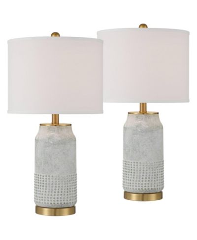 360 Lighting Holly 24 3/4" High Modern 3-Way Table Lamps Set of 2  Finish Ceramic Shade Living Room Bedroom Bedside