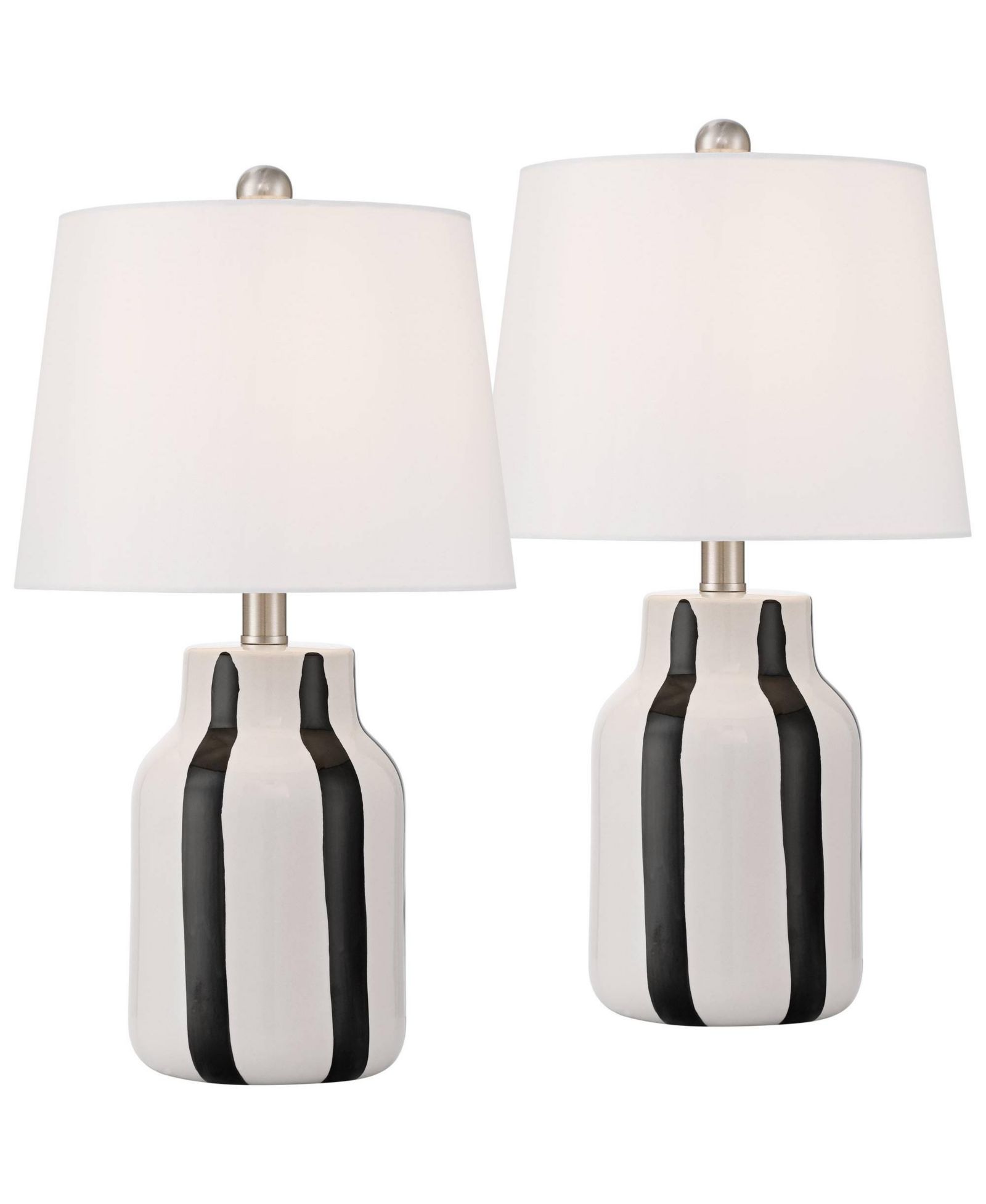 Набор из 2 керамических настольных ламп 360 Lighting Cookies and Cream 20 1/2H с диммером