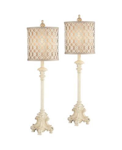 Набор из 2 настольных ламп Regency Hill French Candlestick 34" Tall Scroll Skinny Buffet