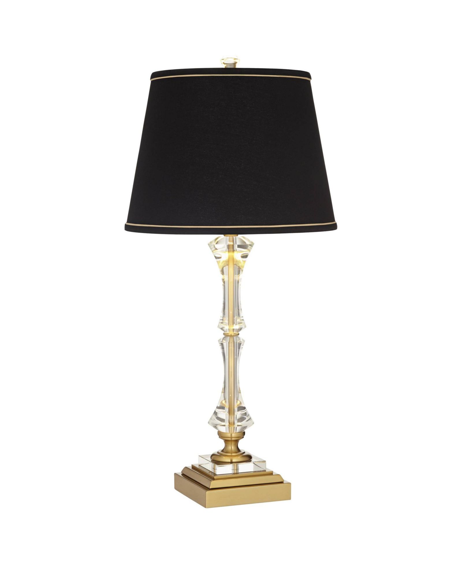 Stiffel Windsor 32" Tall Large Traditional Glam End Table Lamp USB Port  Metal Crystal Single Living Room Charging