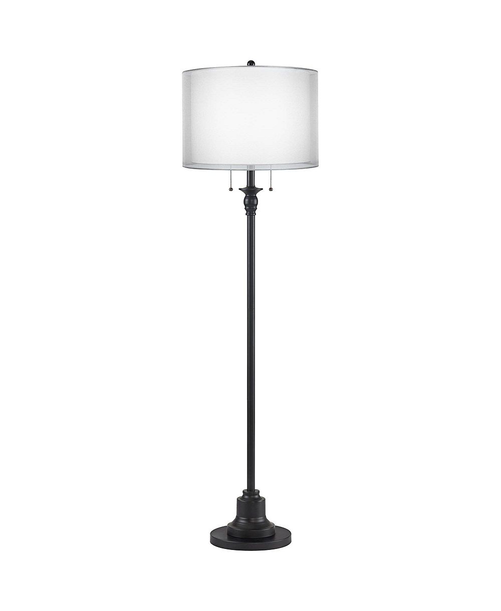 360 Lighting Dyna Traditional 58" Tall 2-Light Standing Floor Lamp Skinny Pole Pull Chain