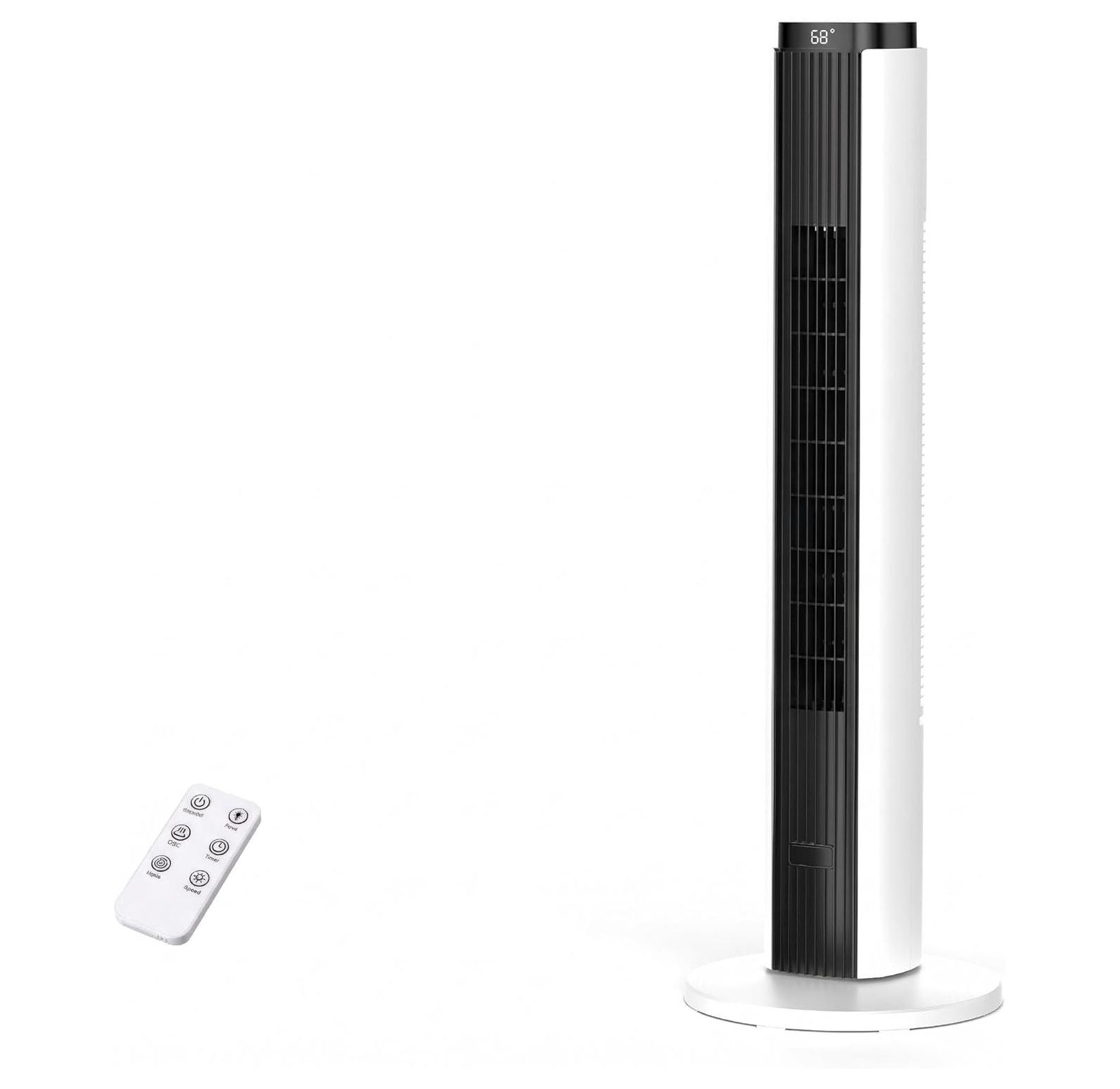 Antarctic Star 37-Inch Oscillating Tower Fan with Remote and Washable Impeller