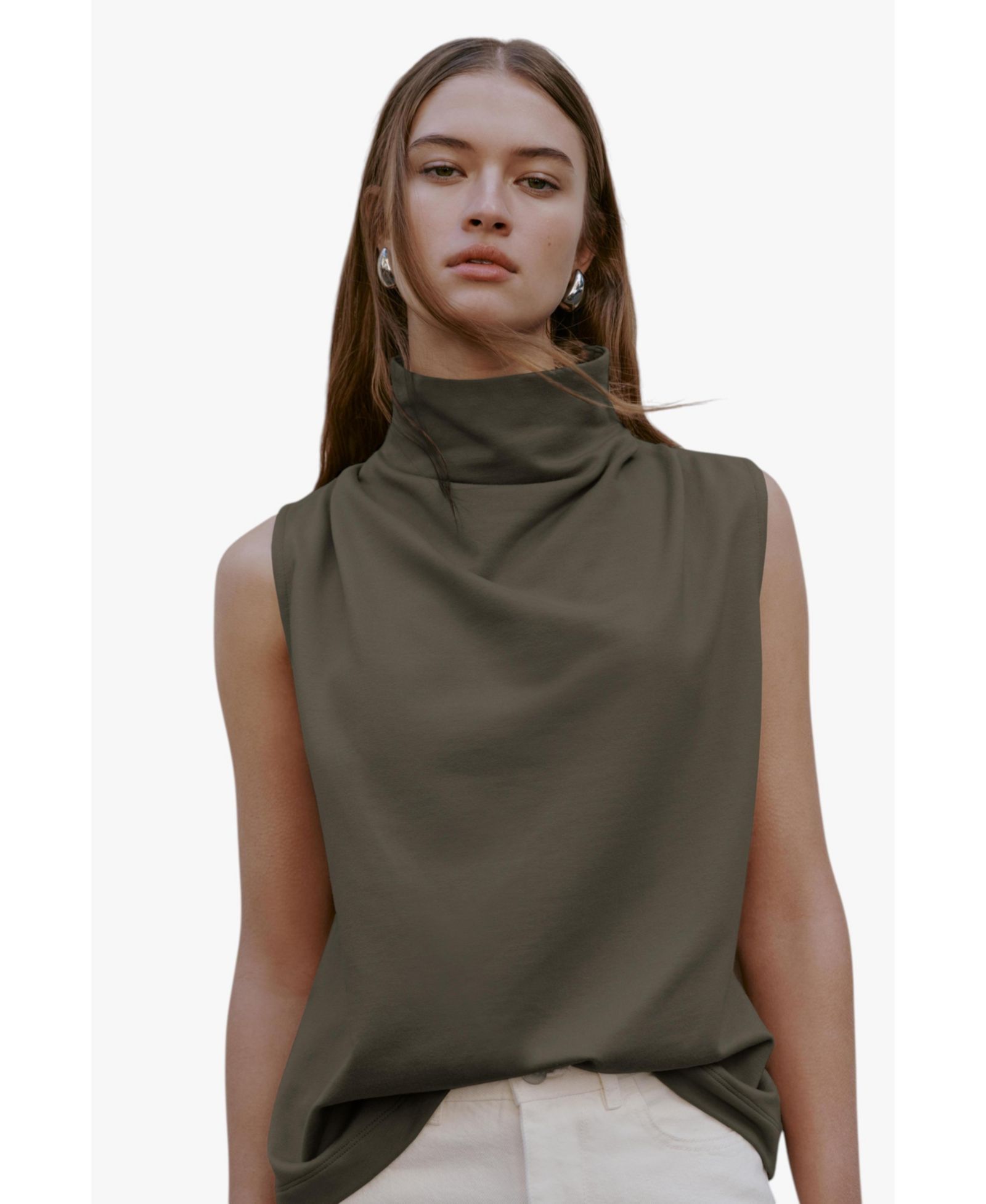 Marcella Women's Finch Sleeveless Draped-Neckline Relaxed Casual Top