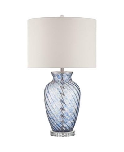 360 Lighting Electra 27 3/4" Tall Modern 3-Way Table Lamp Finish Art Glass Single Shade Living Room Bedroom Bedside House