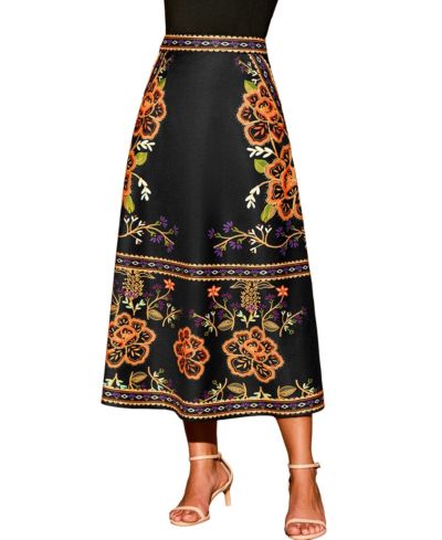 Cupshe Женская миди-юбка A-Line Floral Border Print