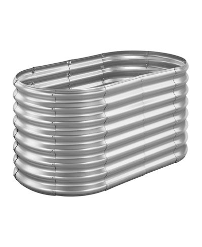 GOUUN металлическая приподнятая садовая грядка Oval, оцинкованный ящик для растений с открытым дном