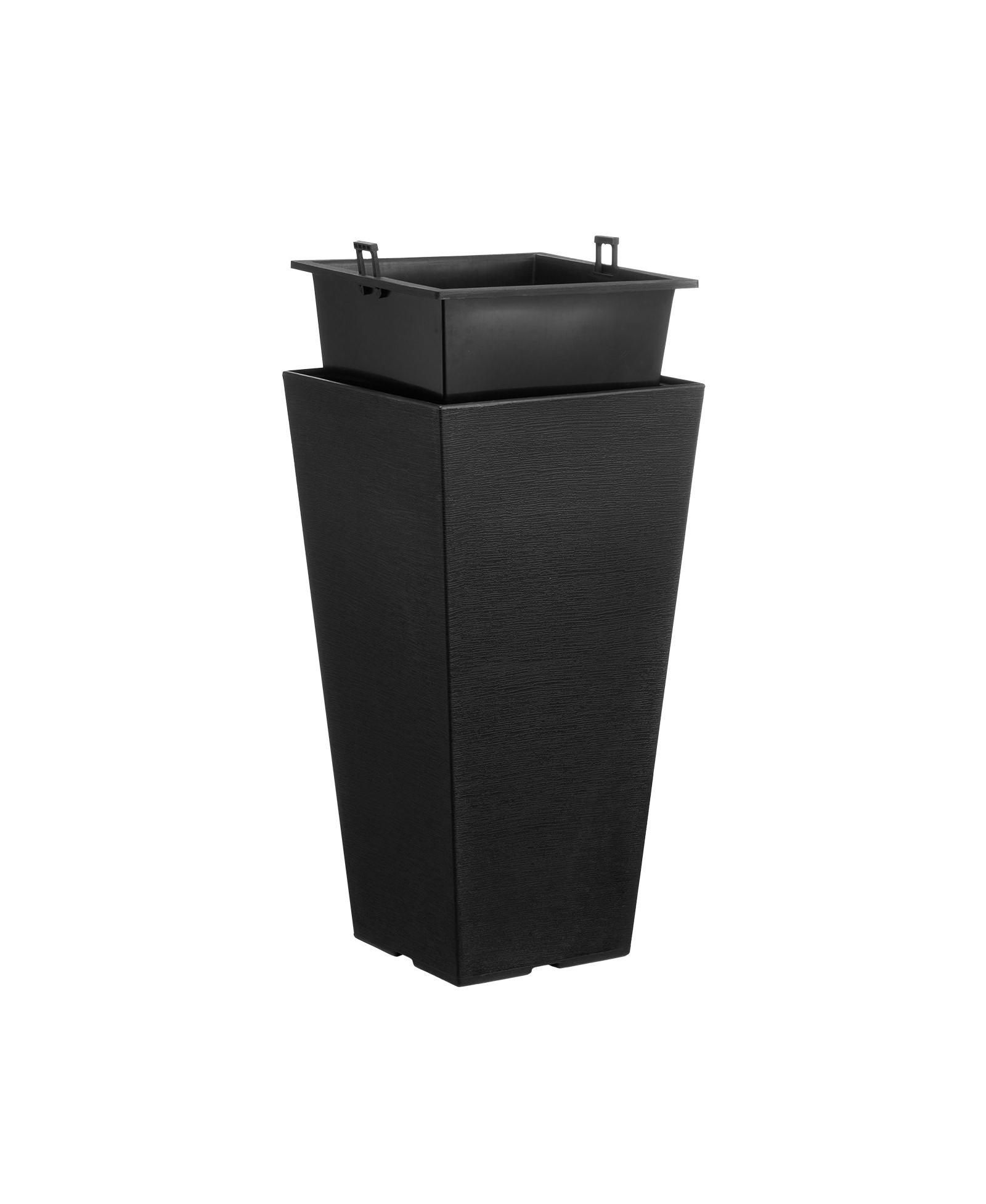 GOUUN Set of 2 Tall Tapered Square Planters, 22 in Large Indoor Outdoor Plant Pots