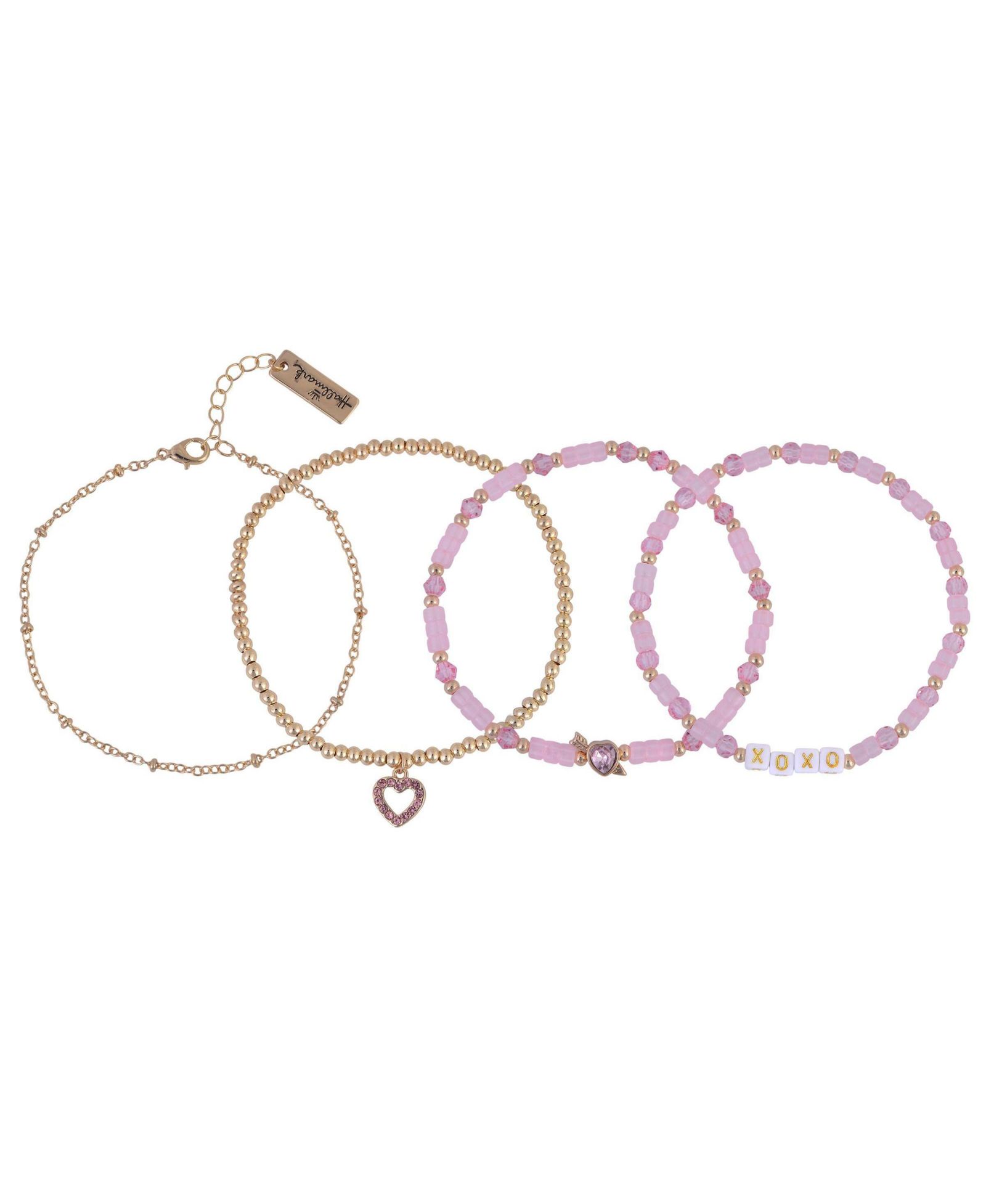 Hallmark Glass Stone Valentine s Day Bracelet Set Brass
