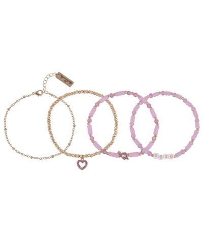 Hallmark Glass Stone Valentine s Day Bracelet Set Brass