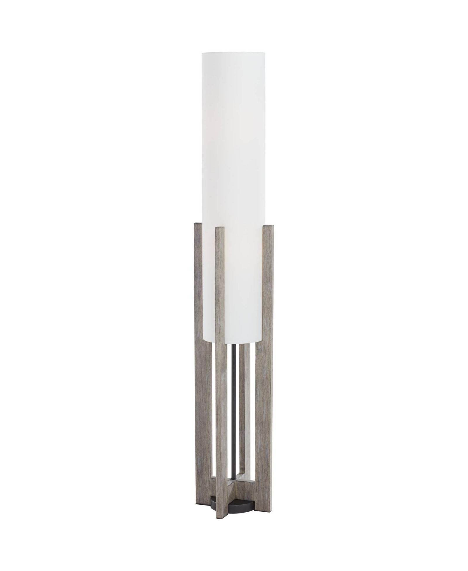 Possini Euro Design Arrista Modern 63" Tall Standing Floor Lamp Cylinder Foot Switch Wood Wash Finish Living Room Bedroom