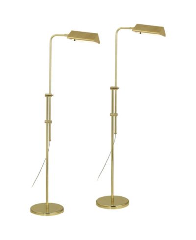 Regency Hill Tony Traditional 54" Tall Standing Floor Lamps Set of 2 Lights Pharmacy Adjustable Brass Finish for Living Room