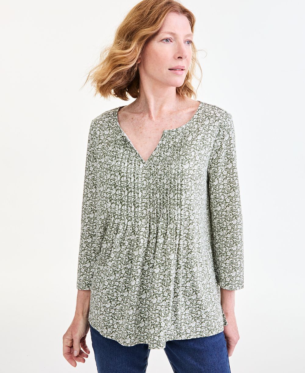 Style & Co Women's Pleated 3/4-Sleeve Knit Top, Macy's Exclusive