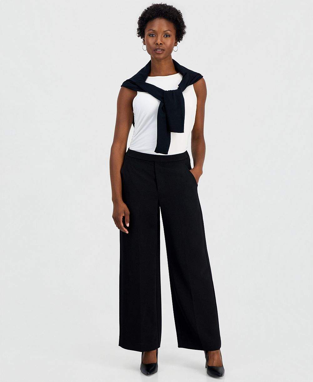 I.N.C. International Concepts Petite High-Rise Wide-Leg Pull-On Pants, Macy's Exclusive