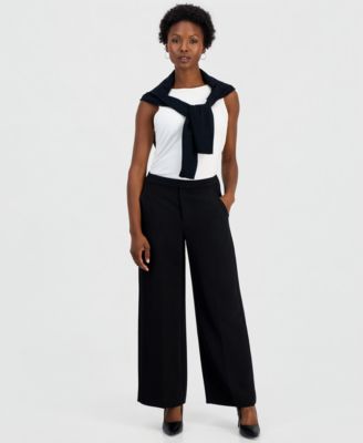 I.N.C. Petite High-Rise Wide-Leg Pants, Macy's Exclusive