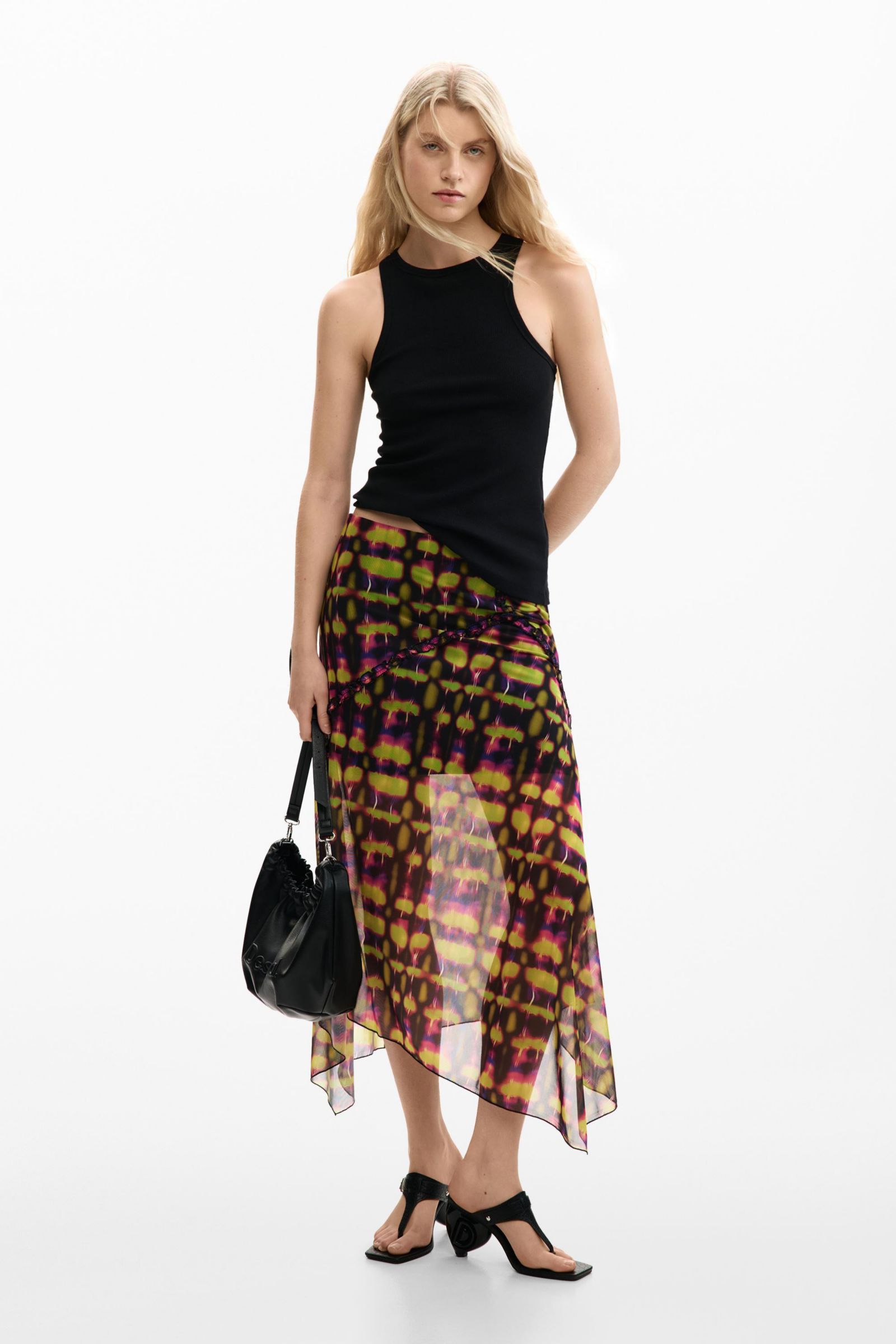 Desigual Women's Asymmetrical printed skirt