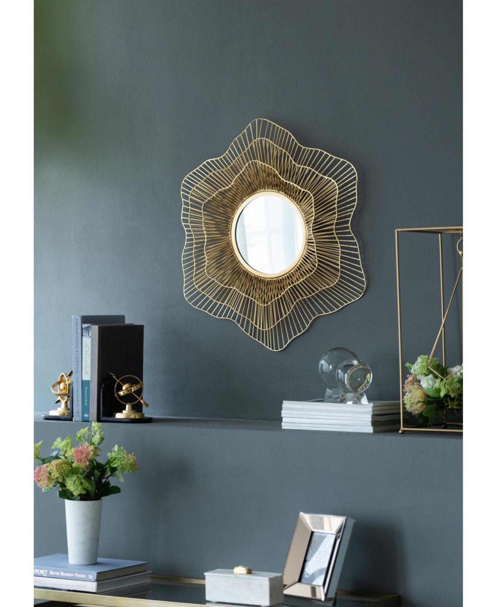 BUSDAYS D27x2.4" Metal Mirror, Wall Mounted Mirror Home Decor for Bathroom Living Room