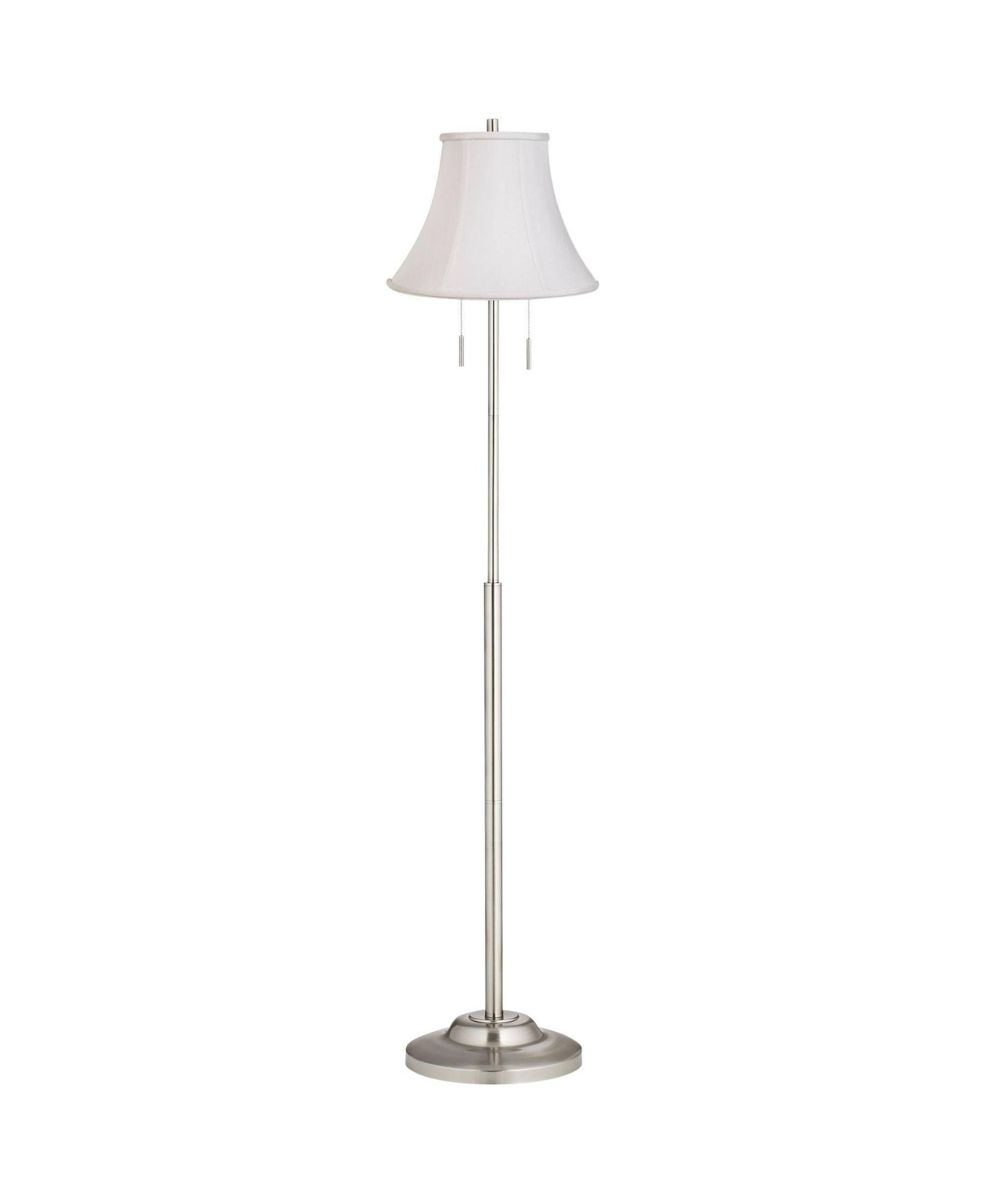 Торшер 360 Lighting Modern Floor Lamp Brushed Nickel Imperial Fabric Bell Shade