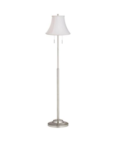 360 Lighting Modern Floor Lamp Brushed Nickel Imperial  Fabric Bell Shade for Living Room Reading Bedroom Office