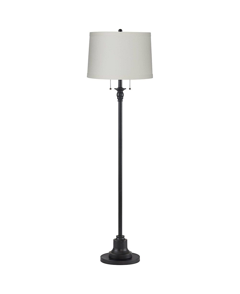 360 Lighting Dyna Traditional напольный торшер 58" с 2 лампами и льняным абажуром