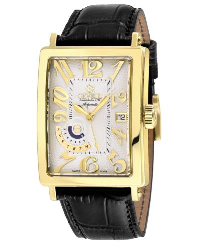 Gevril Мужские часы Avenue of Americas Swiss Automatic с кожаным ремешком