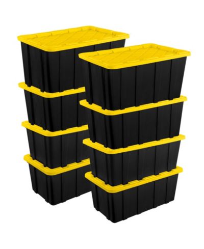 Набор из 8 промышленных штабелируемых контейнеров Sterilite 38 Gallon с крышками