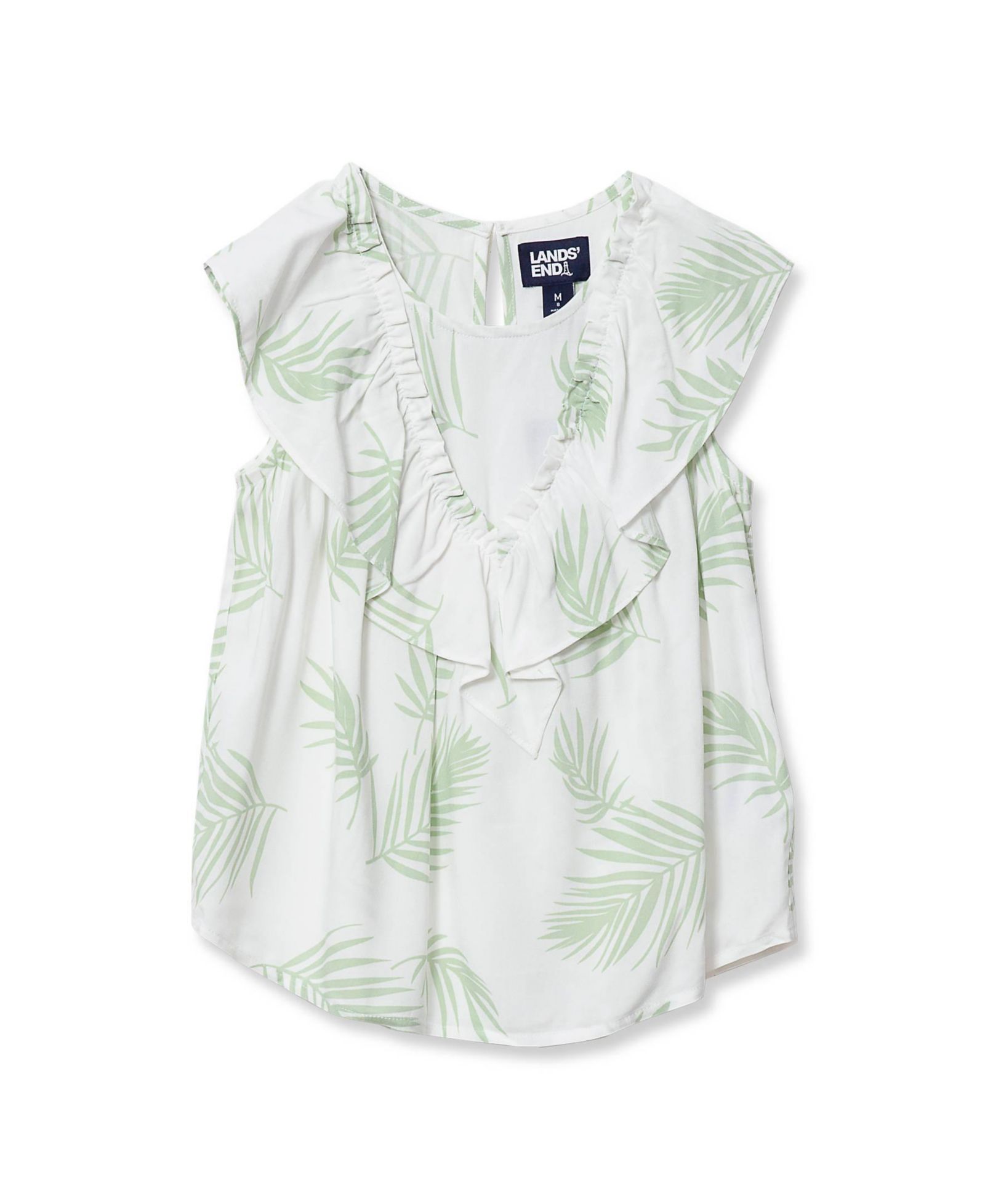 Lands' End Girls Breezy V-neck Ruffle Top