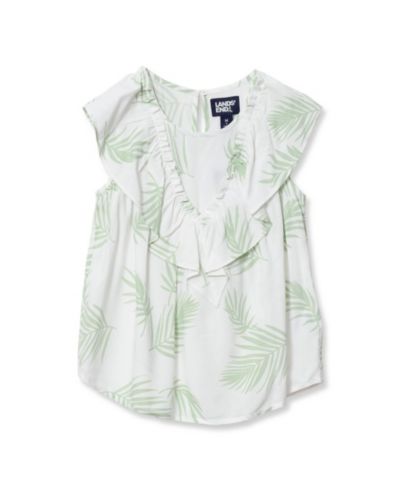 Lands' End Girls Breezy V-neck Ruffle Top
