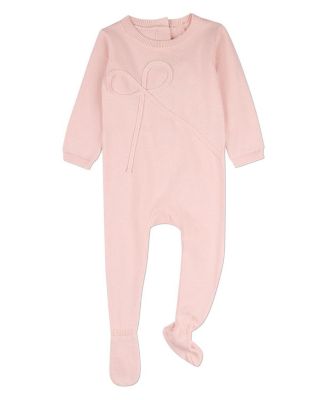 MeMoi Детский 100% Cotton Mini-Ribbed Knit Footie with Tonal Knit Bow