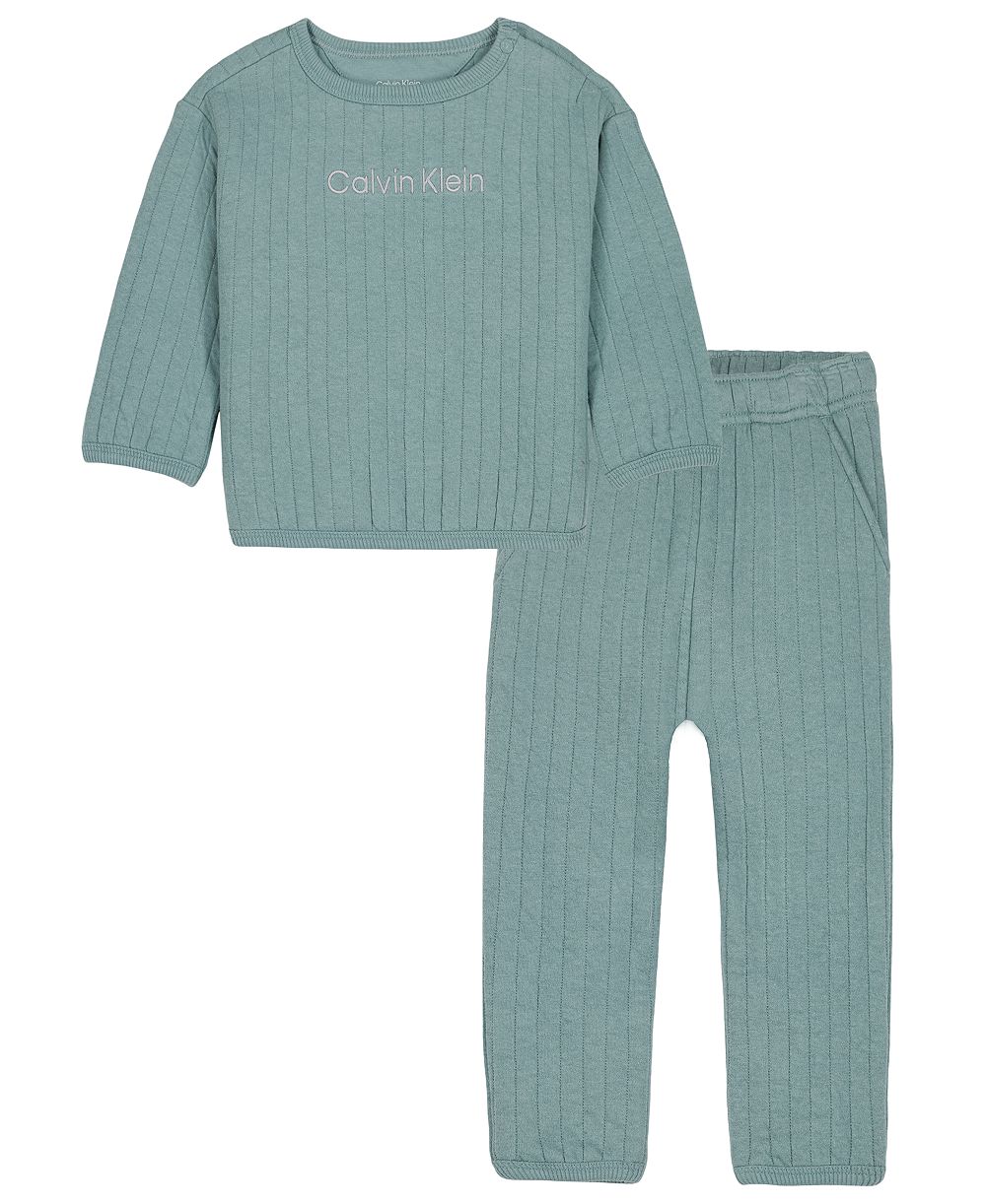Комплект из топа с длинным рукавом и брюк Calvin Klein для малышей, 2-предметный набор