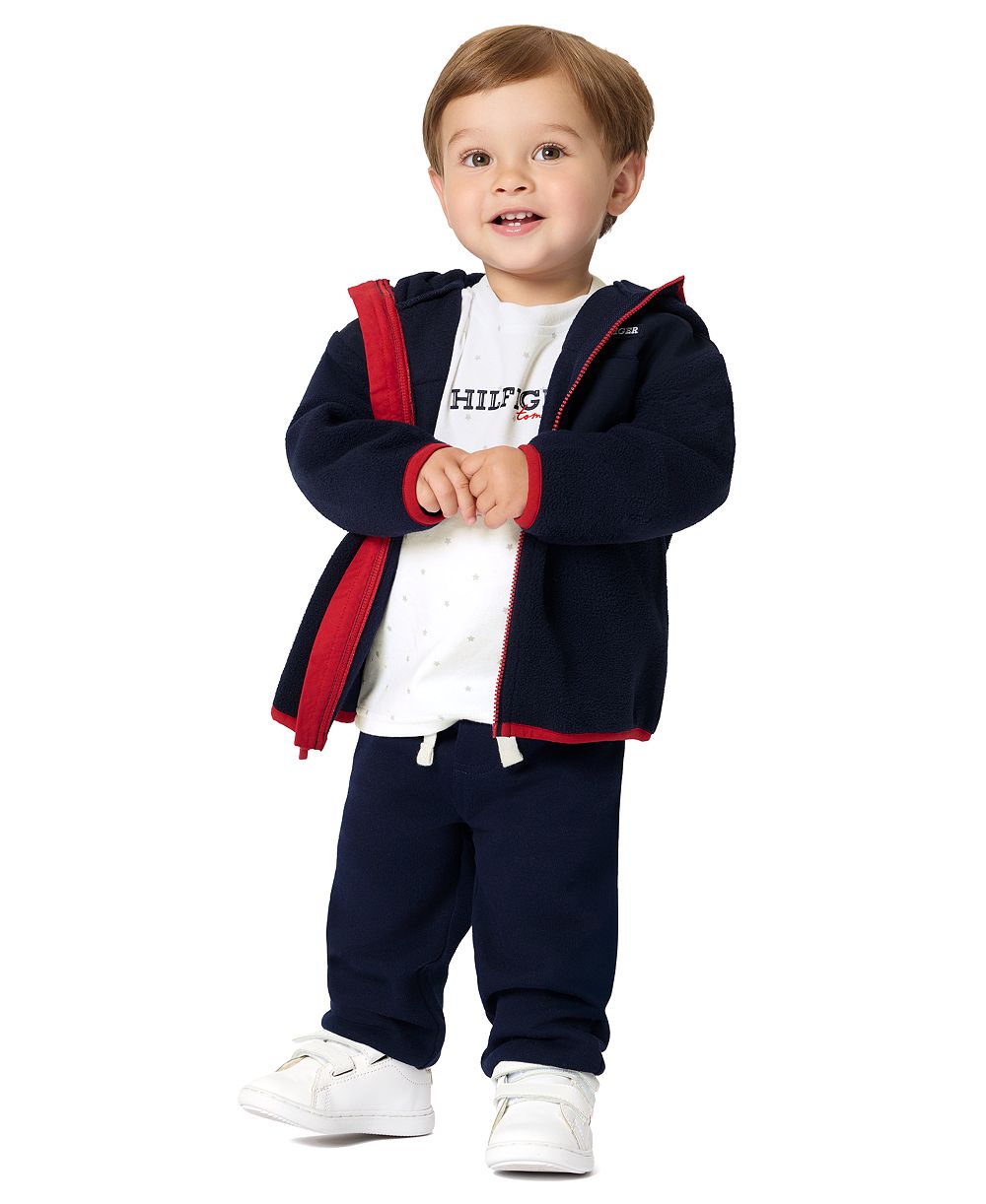Tommy Hilfiger детский комплект из 3 предметов: толстовка на молнии с капюшоном, футболка и джоггеры для мальчиков
