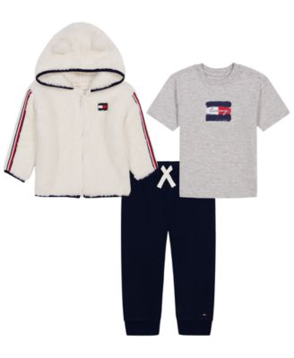 Tommy Hilfiger детский комплект из трех предметов: флисовая куртка с капюшоном, футболка и джоггеры для мальчиков