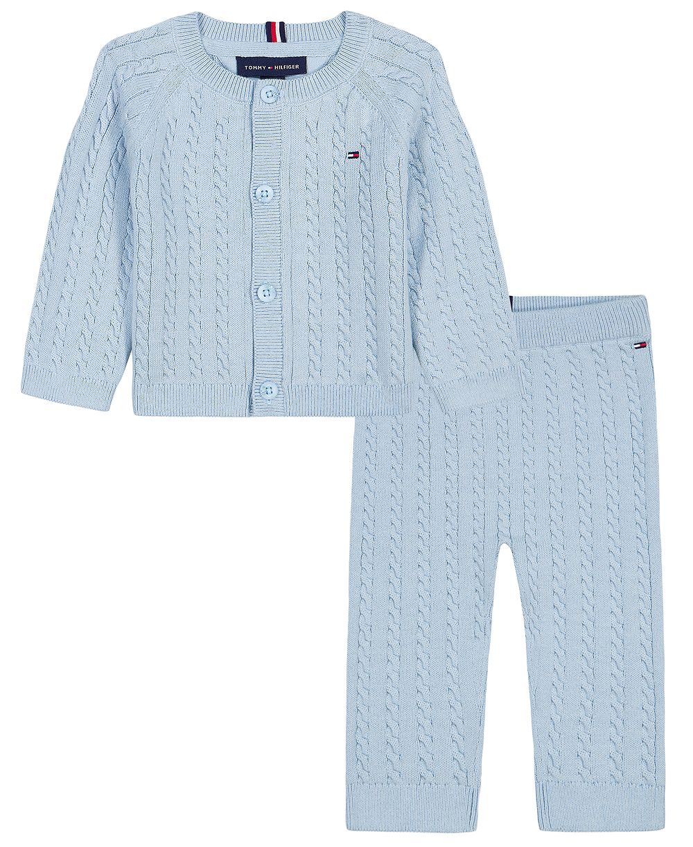 Tommy Hilfiger Baby Boys' Long-Sleeve Cardigan and Pants, 2-Piece Set