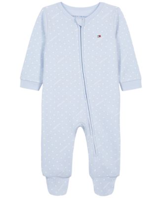 Tommy Hilfiger Baby Boys' Polka Dot Zip-Front Footed Coverall