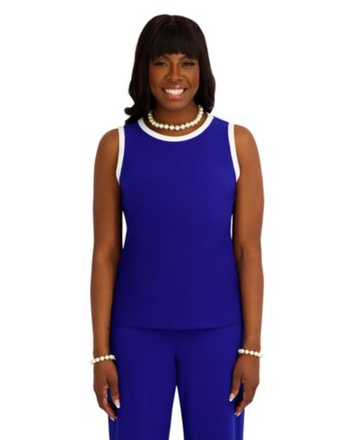 Kasper Women's Crewneck Sleeveless Blouse