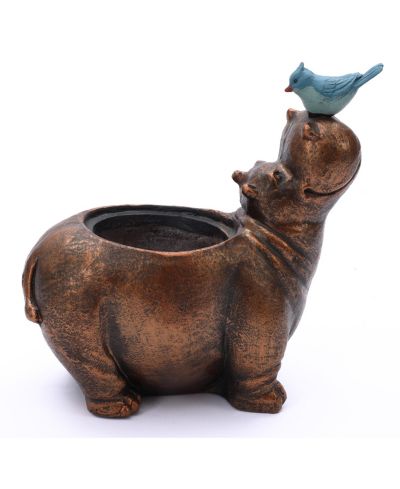 LuxenHome декоративный цветочный горшок Hippo и Blue Bird