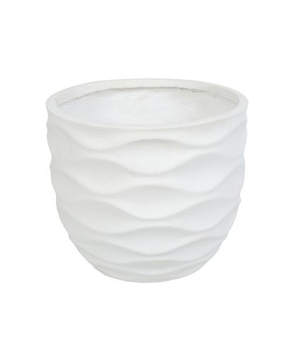 LuxenHome Круглое кашпо LuxenHome 17.4-Inch Waves MgO, White