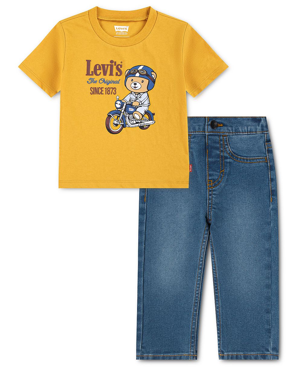 Levi's Детский комплект из футболки и джинсов Moto 2-Piece Set