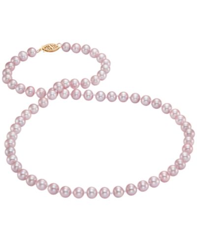 Macy's Cultured Freshwater Pearl (6-7mm) 18” Necklace in 14k Yellow Gold