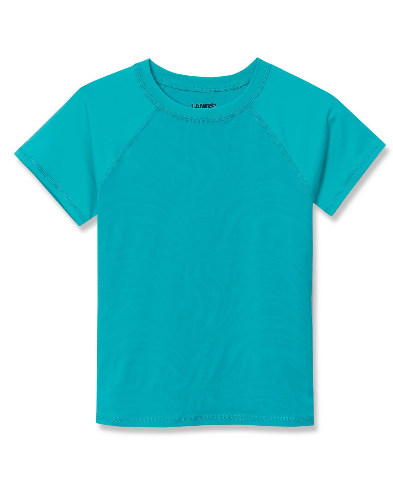 Lands' End Girls Chlorine Resistant Short Sleeve Magic Print Swim Rash Guard