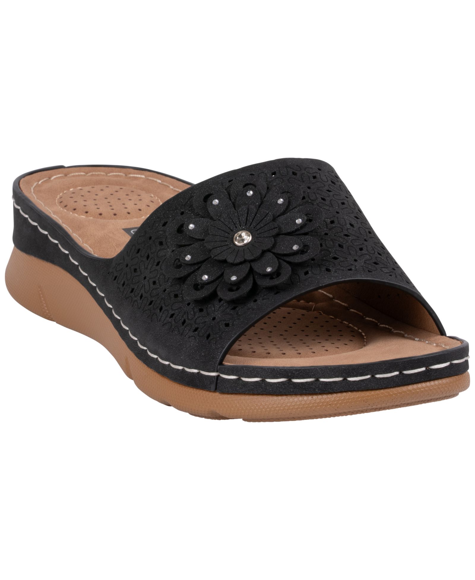 GC Shoes Women's Gabbie Flower Slide Comfort Sandals