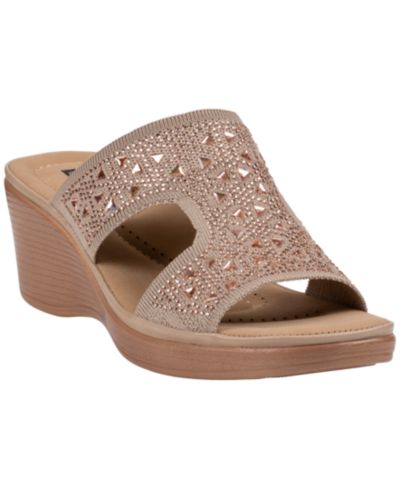 Женские сандалии на танкетке GC Shoes Jaeya с декором и трикотажной отделкой
