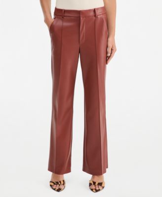 I.N.C. International Concepts Women's Faux Leather High-Rise Bootcut Pants, Macy's Exclusive