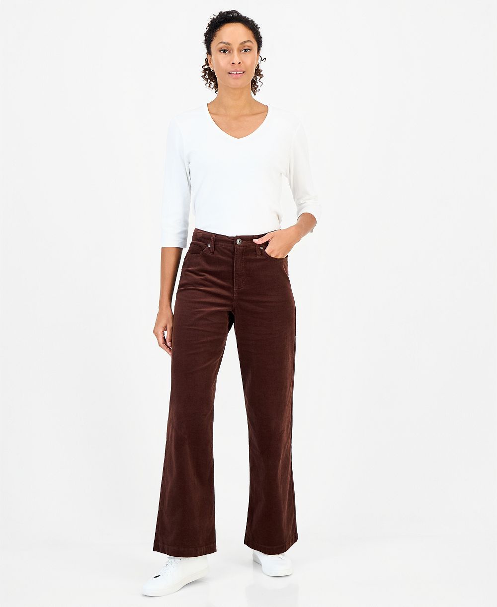 Style & Co женские широкие брюки из вельвета с высокой посадкой, эксклюзив Macy's